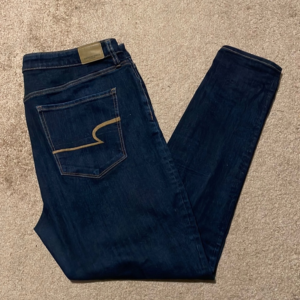 American Eagle Dark Wash Super Hi-Rise Jegging